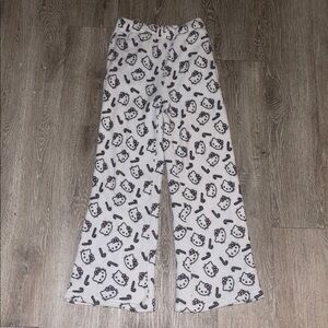 forever 21 hello kitty white pajama pants pj high waisted flare size small
